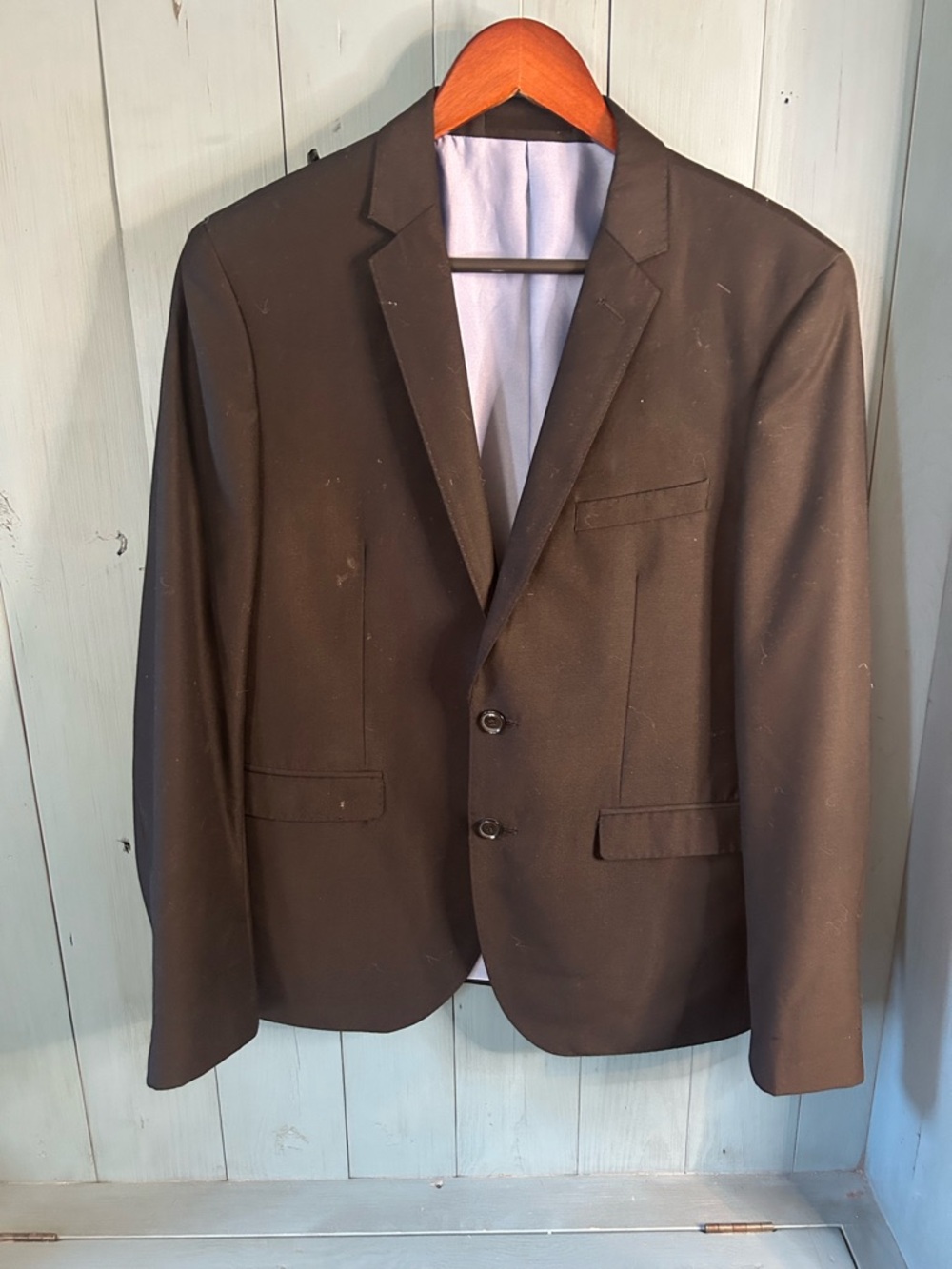 Men's Black Two-Button Notch Lapel Blazer | Size 32S